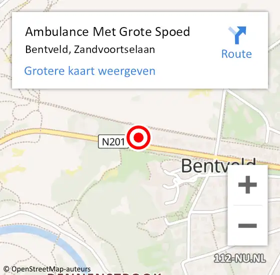 Locatie op kaart van de 112 melding: Ambulance Met Grote Spoed Naar Bentveld, Zandvoortselaan op 23 december 2023 00:50