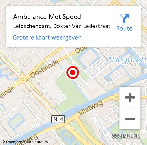 Locatie op kaart van de 112 melding: Ambulance Met Spoed Naar Leidschendam, Dokter Van Ledestraat op 23 december 2023 00:59