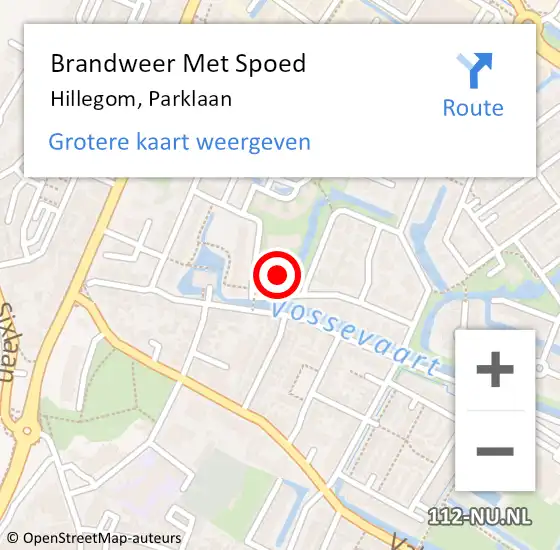 Locatie op kaart van de 112 melding: Brandweer Met Spoed Naar Hillegom, Parklaan op 23 december 2023 01:27