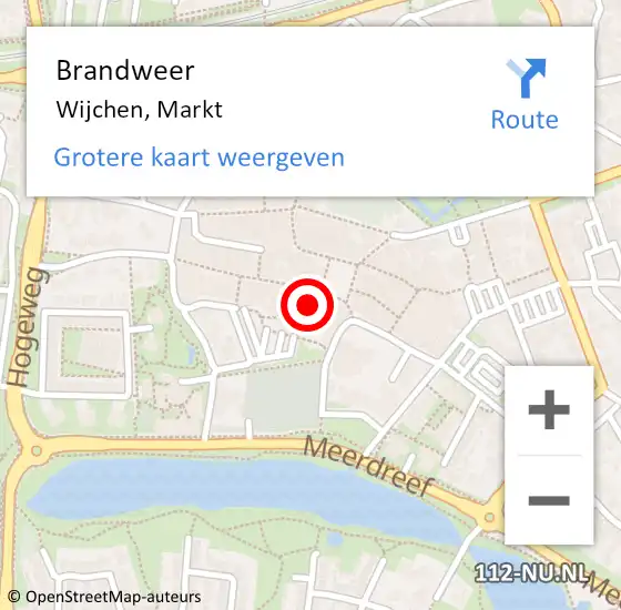 Locatie op kaart van de 112 melding: Brandweer Wijchen, Markt op 23 december 2023 01:27