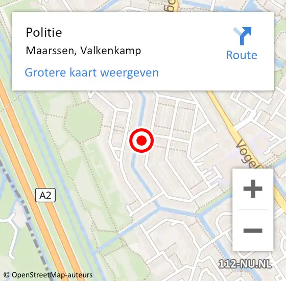 Locatie op kaart van de 112 melding: Politie Maarssen, Valkenkamp op 23 december 2023 03:40