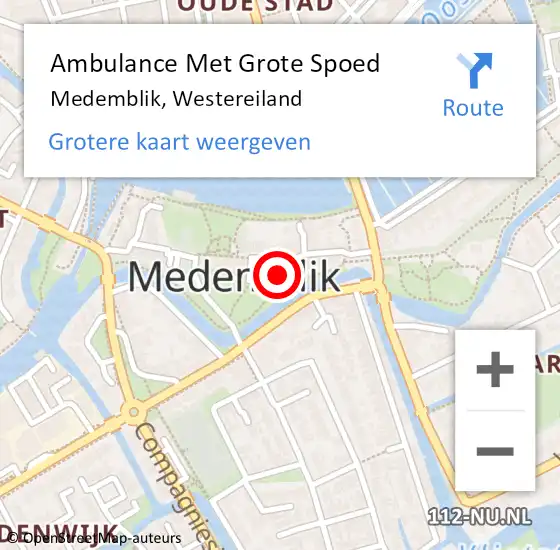 Locatie op kaart van de 112 melding: Ambulance Met Grote Spoed Naar Medemblik, Westereiland op 23 december 2023 05:03