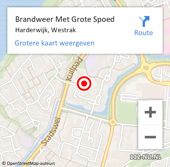 Locatie op kaart van de 112 melding: Brandweer Met Grote Spoed Naar Harderwijk, Westrak op 23 december 2023 05:04