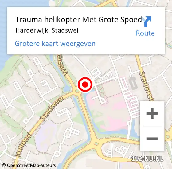 Locatie op kaart van de 112 melding: Trauma helikopter Met Grote Spoed Naar Harderwijk, Stadswei op 23 december 2023 05:05