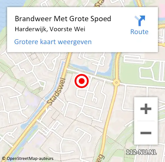 Locatie op kaart van de 112 melding: Brandweer Met Grote Spoed Naar Harderwijk, Voorste Wei op 23 december 2023 05:11