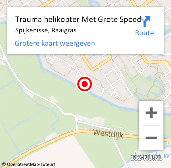 Locatie op kaart van de 112 melding: Trauma helikopter Met Grote Spoed Naar Spijkenisse, Raaigras op 23 december 2023 05:56