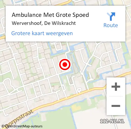 Locatie op kaart van de 112 melding: Ambulance Met Grote Spoed Naar Wervershoof, De Wilskracht op 23 december 2023 06:15