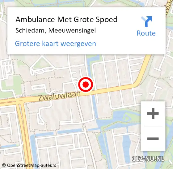 Locatie op kaart van de 112 melding: Ambulance Met Grote Spoed Naar Schiedam, Meeuwensingel op 23 december 2023 08:20