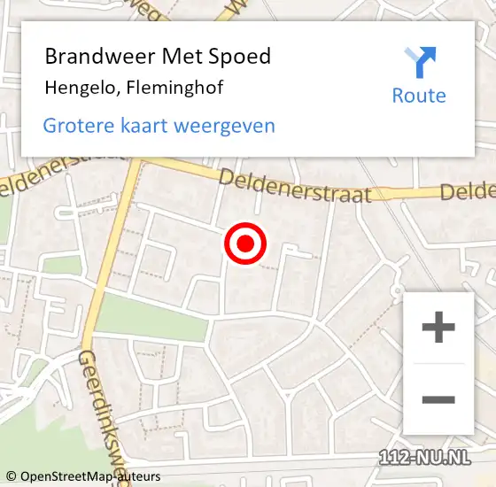 Locatie op kaart van de 112 melding: Brandweer Met Spoed Naar Hengelo, Fleminghof op 23 december 2023 10:15