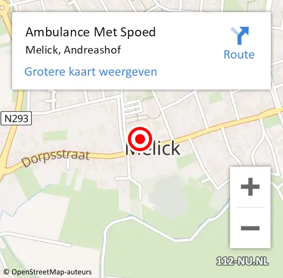 Locatie op kaart van de 112 melding: Ambulance Met Spoed Naar Melick, Andreashof op 23 december 2023 10:19