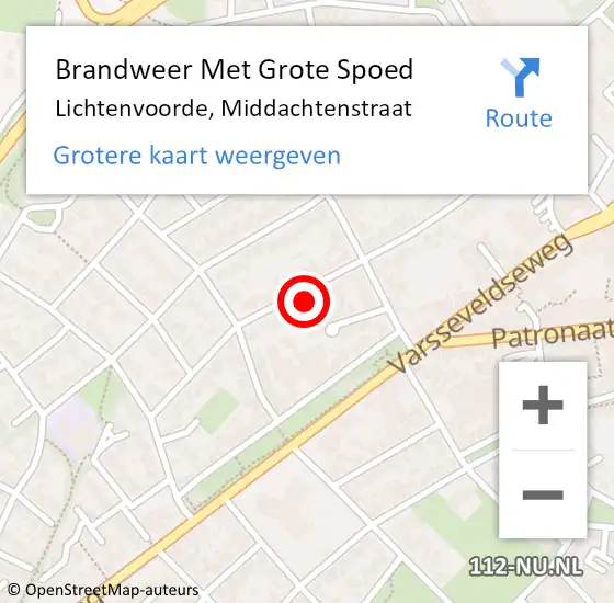 Locatie op kaart van de 112 melding: Brandweer Met Grote Spoed Naar Lichtenvoorde, Middachtenstraat op 23 december 2023 10:24