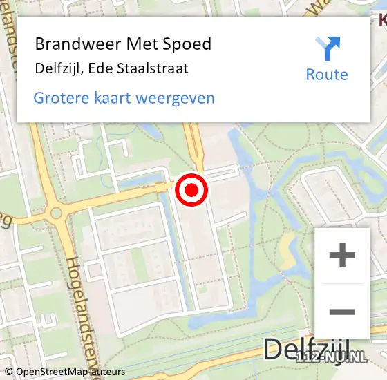 Locatie op kaart van de 112 melding: Brandweer Met Spoed Naar Delfzijl, Ede Staalstraat op 23 december 2023 10:36