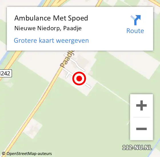 Locatie op kaart van de 112 melding: Ambulance Met Spoed Naar Nieuwe Niedorp, Paadje op 23 december 2023 10:42