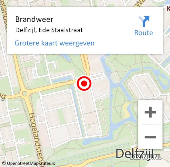 Locatie op kaart van de 112 melding: Brandweer Delfzijl, Ede Staalstraat op 23 december 2023 11:05