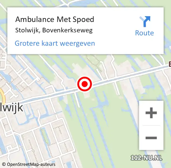 Locatie op kaart van de 112 melding: Ambulance Met Spoed Naar Stolwijk, Bovenkerkseweg op 23 december 2023 11:37