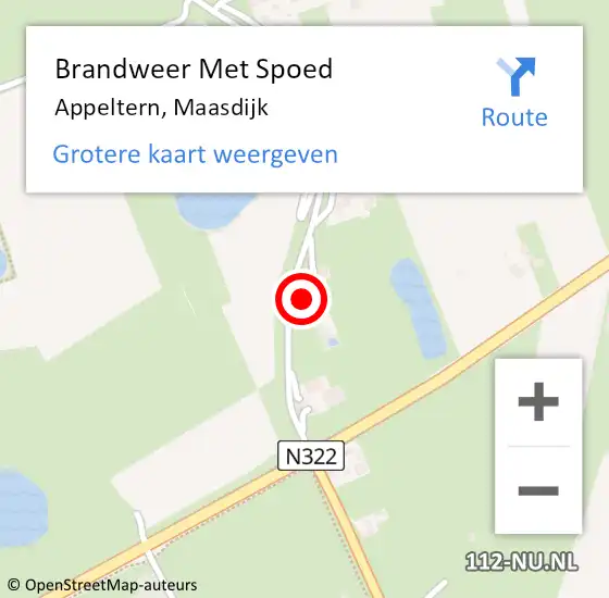 Locatie op kaart van de 112 melding: Brandweer Met Spoed Naar Appeltern, Maasdijk op 23 december 2023 12:11