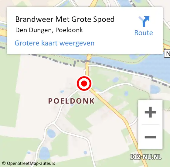 Locatie op kaart van de 112 melding: Brandweer Met Grote Spoed Naar Den Dungen, Poeldonk op 23 december 2023 12:31