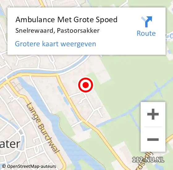 Locatie op kaart van de 112 melding: Ambulance Met Grote Spoed Naar Snelrewaard, Pastoorsakker op 19 september 2014 13:40