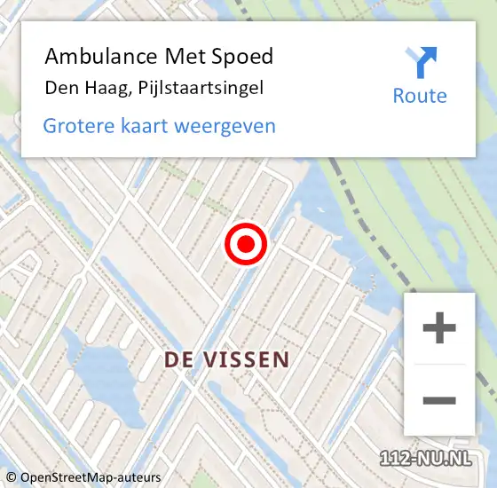 Locatie op kaart van de 112 melding: Ambulance Met Spoed Naar Den Haag, Pijlstaartsingel op 23 december 2023 13:28