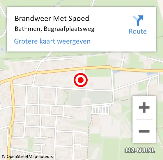 Locatie op kaart van de 112 melding: Brandweer Met Spoed Naar Bathmen, Begraafplaatsweg op 23 december 2023 13:40