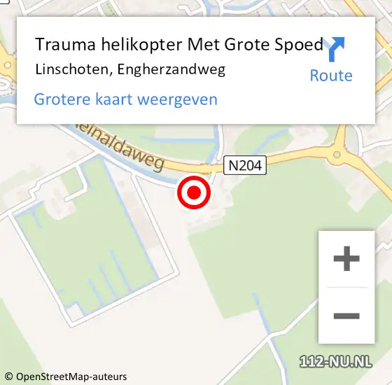 Locatie op kaart van de 112 melding: Trauma helikopter Met Grote Spoed Naar Linschoten, Engherzandweg op 23 december 2023 14:09