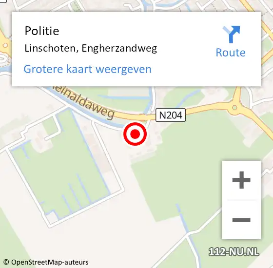 Locatie op kaart van de 112 melding: Politie Linschoten, Engherzandweg op 23 december 2023 14:22