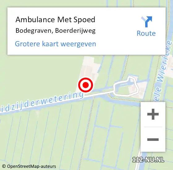 Locatie op kaart van de 112 melding: Ambulance Met Spoed Naar Bodegraven, Boerderijweg op 15 oktober 2013 03:27