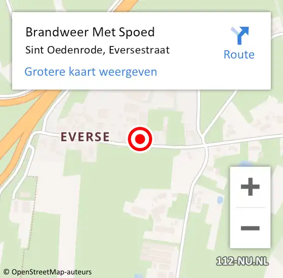 Locatie op kaart van de 112 melding: Brandweer Met Spoed Naar Sint Oedenrode, Eversestraat op 23 december 2023 15:10