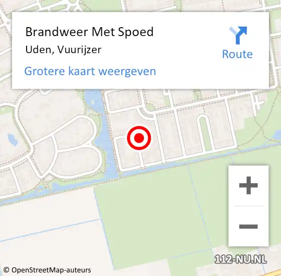 Locatie op kaart van de 112 melding: Brandweer Met Spoed Naar Uden, Vuurijzer op 23 december 2023 15:21