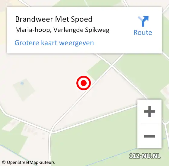 Locatie op kaart van de 112 melding: Brandweer Met Spoed Naar Maria-hoop, Verlengde Spikweg op 23 december 2023 15:27