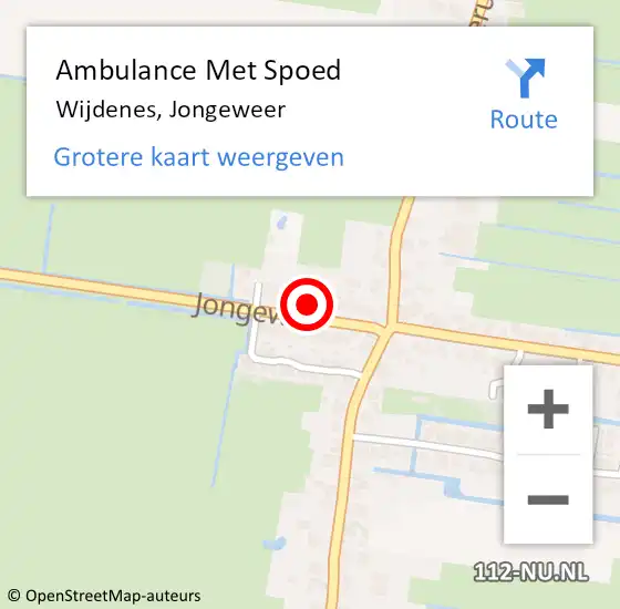 Locatie op kaart van de 112 melding: Ambulance Met Spoed Naar Wijdenes, Jongeweer op 23 december 2023 16:17