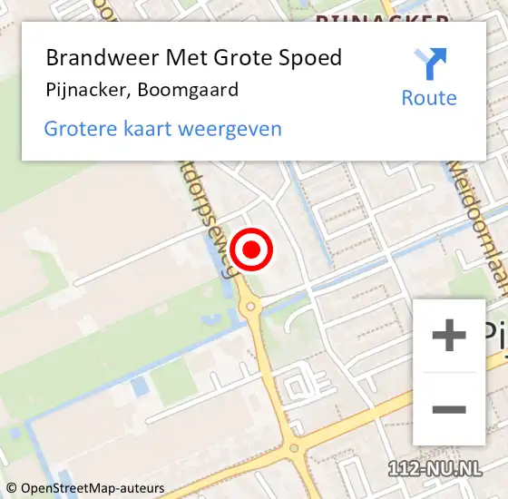 Locatie op kaart van de 112 melding: Brandweer Met Grote Spoed Naar Pijnacker, Boomgaard op 23 december 2023 16:31