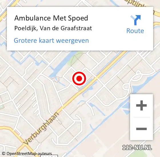 Locatie op kaart van de 112 melding: Ambulance Met Spoed Naar Poeldijk, Van de Graafstraat op 23 december 2023 16:37