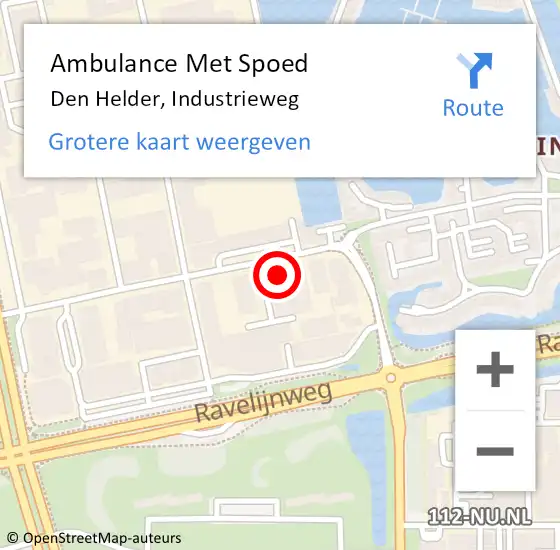 Locatie op kaart van de 112 melding: Ambulance Met Spoed Naar Den Helder, Industrieweg op 23 december 2023 17:12