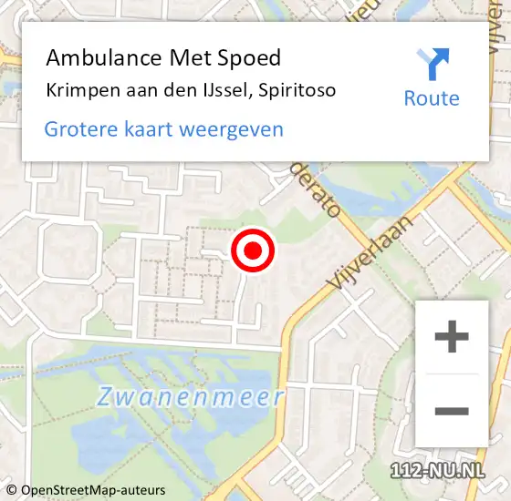 Locatie op kaart van de 112 melding: Ambulance Met Spoed Naar Krimpen aan den IJssel, Spiritoso op 23 december 2023 18:09