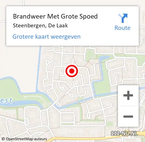 Locatie op kaart van de 112 melding: Brandweer Met Grote Spoed Naar Steenbergen, De Laak op 23 december 2023 18:47