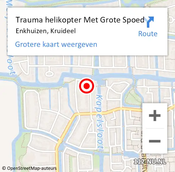 Locatie op kaart van de 112 melding: Trauma helikopter Met Grote Spoed Naar Enkhuizen, Kruideel op 23 december 2023 19:12