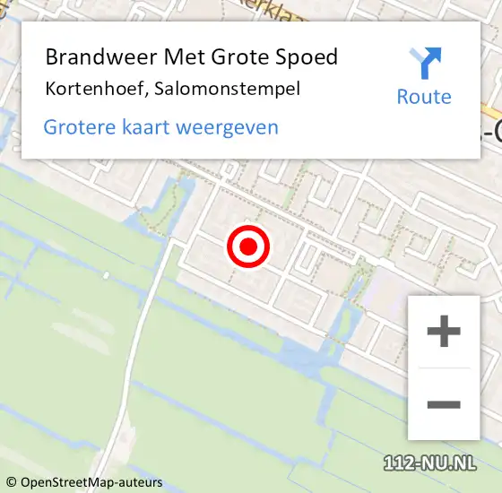 Locatie op kaart van de 112 melding: Brandweer Met Grote Spoed Naar Kortenhoef, Salomonstempel op 19 september 2014 14:18