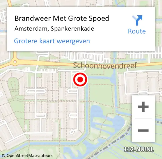 Locatie op kaart van de 112 melding: Brandweer Met Grote Spoed Naar Amsterdam, Spankerenkade op 23 december 2023 20:42