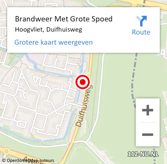 Locatie op kaart van de 112 melding: Brandweer Met Grote Spoed Naar Hoogvliet, Duifhuisweg op 23 december 2023 21:24