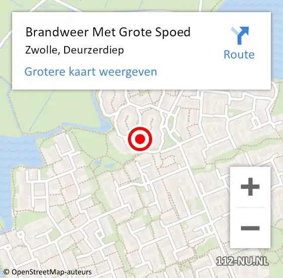 Locatie op kaart van de 112 melding: Brandweer Met Grote Spoed Naar Zwolle, Deurzerdiep op 23 december 2023 21:27