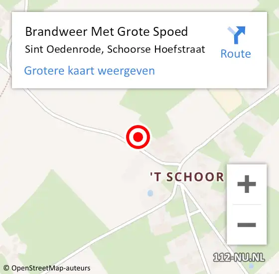 Locatie op kaart van de 112 melding: Brandweer Met Grote Spoed Naar Sint Oedenrode, Schoorse Hoefstraat op 23 december 2023 22:09