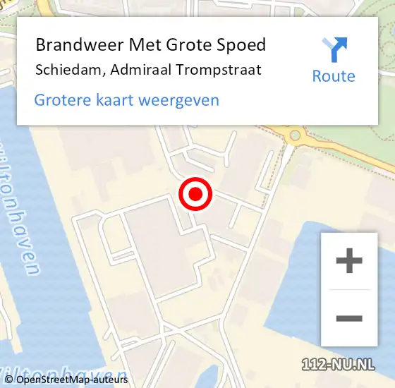 Locatie op kaart van de 112 melding: Brandweer Met Grote Spoed Naar Schiedam, Admiraal Trompstraat op 23 december 2023 22:25