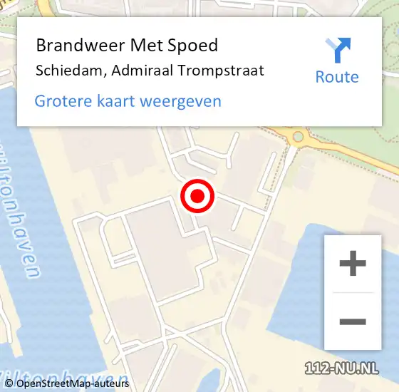 Locatie op kaart van de 112 melding: Brandweer Met Spoed Naar Schiedam, Admiraal Trompstraat op 23 december 2023 22:38