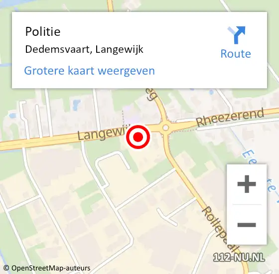 Locatie op kaart van de 112 melding: Politie Dedemsvaart, Langewijk op 23 december 2023 22:41