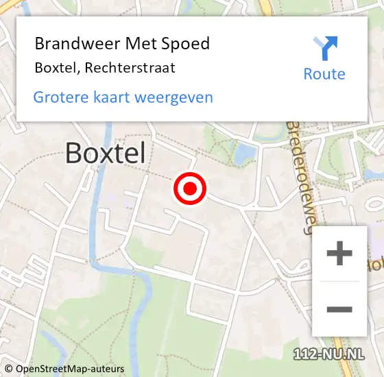 Locatie op kaart van de 112 melding: Brandweer Met Spoed Naar Boxtel, Rechterstraat op 23 december 2023 22:42