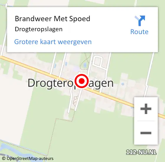 Locatie op kaart van de 112 melding: Brandweer Met Spoed Naar Drogteropslagen op 19 september 2014 14:34