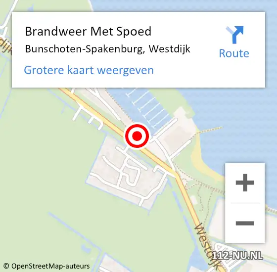 Locatie op kaart van de 112 melding: Brandweer Met Spoed Naar Bunschoten-Spakenburg, Westdijk op 23 december 2023 23:21