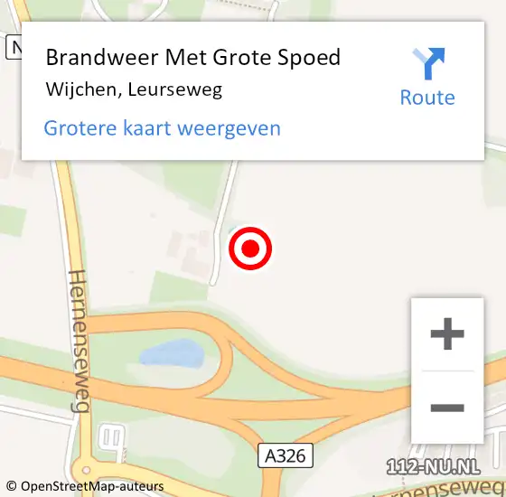 Locatie op kaart van de 112 melding: Brandweer Met Grote Spoed Naar Wijchen, Leurseweg op 23 december 2023 23:26