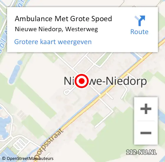 Locatie op kaart van de 112 melding: Ambulance Met Grote Spoed Naar Nieuwe Niedorp, Westerweg op 23 december 2023 23:36